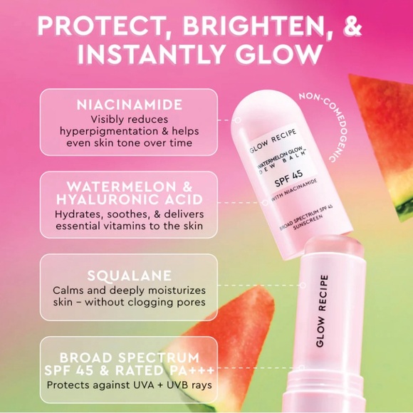 New With Tags Glow Recipe Watermelon Dew Balm SPF 45 - Picture 3 of 3